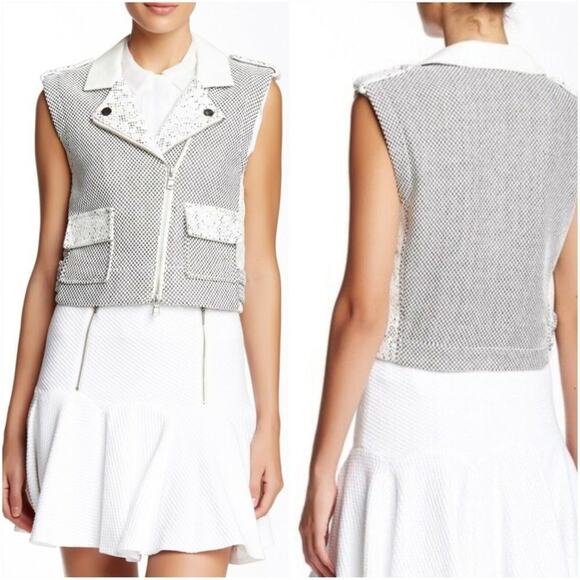 Rebecca Tweed Honeycomb LeatherTrim Moto V… - Picture 3 of 9